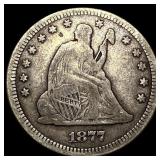 1877 Seated Liberty Quarter NEARLY UNCIRCULATED