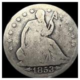 1853 Arrows Seated Liberty Half Dollar NICELY CIRC