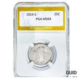 1924-S Standing Liberty Quarter PGA MS64