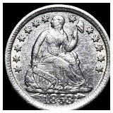 1853 Arrows Seated Liberty Half Dime CHOICE AU