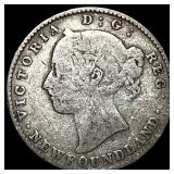 1890 Newfoundland Silver 10 Cents LIGHTLY CIRCULAT