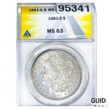 1881-S Morgan Silver Dollar ANACS MS63