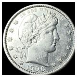 1900-S Silver Barber Quarter CHOICE AU