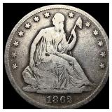 1862-S Silver Half Dollar LIGHTLY CIRCULATED
