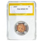1937 Wheat Cent PGA MS66 RD