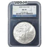 2008 Silver Eagle NGC MS70