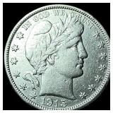 1915-D Silver Barber Half Dollar CLOSELY  UNCIRCU