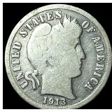 1913-S Silver Barber Dime NICELY CIRCULATED