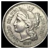 1867 Nickel Three-Cent Piece CLOSELY  UNCIRCULATE