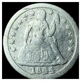 1844 Silver Seated Liberty Dime LIGHTLY  CIRCULAT