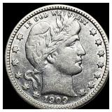 1909-S Silver Barber Quarter CHOICE AU