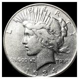1934 Silver Peace Dollar NEARLY UNCIRCULATED