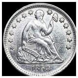 1858 Silver Seated Liberty Half Dime CLOSELY  UNC