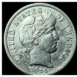 1914-S Silver Barber Dime CLOSELY UNCIRCULATED