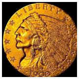 1908 Indian Head $2.5 Gold Quarter Eagle CHOICE AU