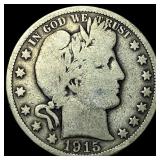 1915 Barber Half Dollar LIGHTLY CIRCULATED