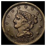 1853 Braided Hair Half Cent UNCIRCULATED