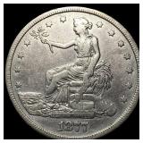 1877 Silver Trade Dollar NEARLY UNCIRCULATED