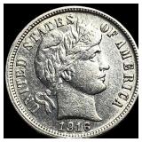 1916 Silver Barber Dime CHOICE AU