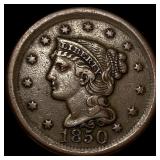 1850 Braided Hair Large Cent CLOSELY UNCIRCULATED