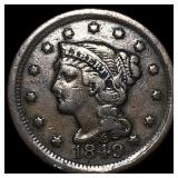1849 Braided Hair Large Cent ABOUT UNCIRCULATED