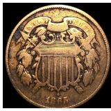 1865 Two-Cent Piece ABOUT UNCIRCULATED