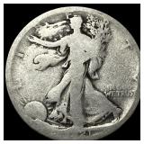 1921-D Silver Walking Liberty Half Dollar NICELY C