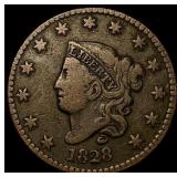 1828 Coronet Head Large Cent ABOUT UNCIRCULATED