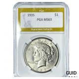 1935 Silver Peace Dollar PGA MS63