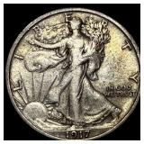 1917 Walking Liberty Half Dollar NEARLY UNCIRCULAT
