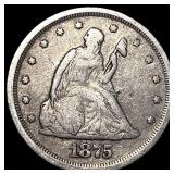 1875-S Silver Twenty Cents NEARLY UNCIRCULATED