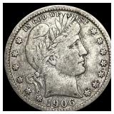 1906 Barber Silver Quarter NEARLY UNCIRCULATED