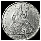 1858-O Silver Seated Liberty Half Dollar  UNCIRCU