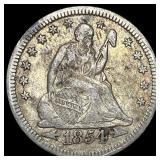 1854-O Silver Seated Liberty Quarter NEARLY  UNCI