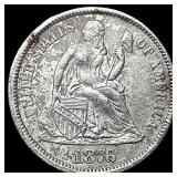1876-CC Silver Seated Liberty Dime CLOSELY  UNCIR