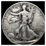 1938-D Silver Half Dollar Walking Liberty ABOUT UN