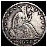 1854-O Silver Half Dollar NEARLY UNCIRCULATED