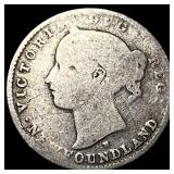 1876 Newfoundland Silver 10 Cents LIGHTLY CIRCULAT