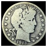 1913 Barber Half Dollar LIGHTLY CIRCULATED