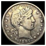 1897-O Silver Barber Quarter NEARLY UNCIRCULATED