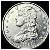 1833 Capped Bust Silver Quarter CHOICE AU
