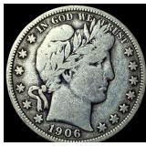 1906 Barber Half Dollar ABOUT UNCIRCULATED