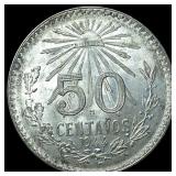 1944 Mexico Silver 50 Centavos