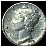 1928-D Silver Mercury Dime CHOICE AU