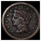 1850 Braided Hair Large Cent LIGHTLY CIRCULATED