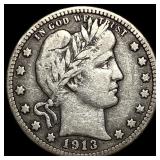 1913-D Silver Barber Quarter LIGHTLY CIRCULATED