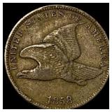 1858 Copper-Nickel Flying Eagle Cent NEARLY UNCIRC