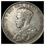 1917-C Silver 50 Cents Newfoundland NEARLY UNCIRCU