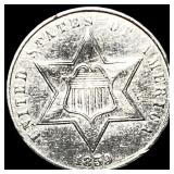1859 Silver Three-Cent Piece HIGH GRADE