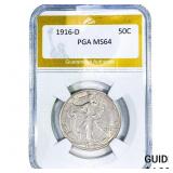 1916-D Walking Liberty Half Dollar PGA MS64
